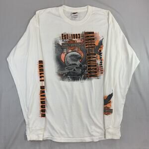 Harley Davidson Peterson's South Miami Florida Long Sleeve White Shirt XL